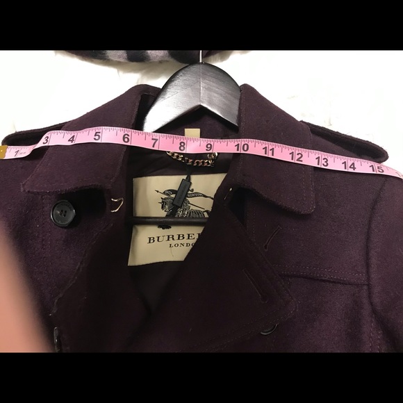 Burberry wool trench in plum - Picture 7 of 9